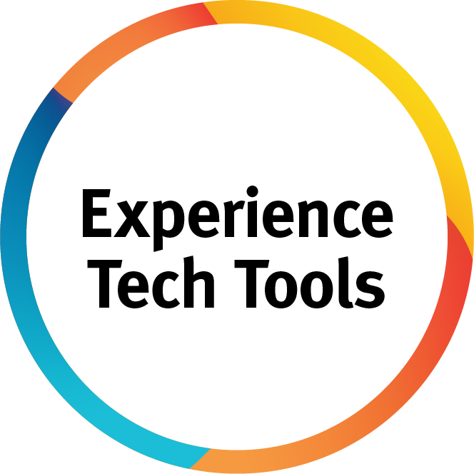 Een Unitron-kleurenpalet met Experience Tech Tools erin geschreven