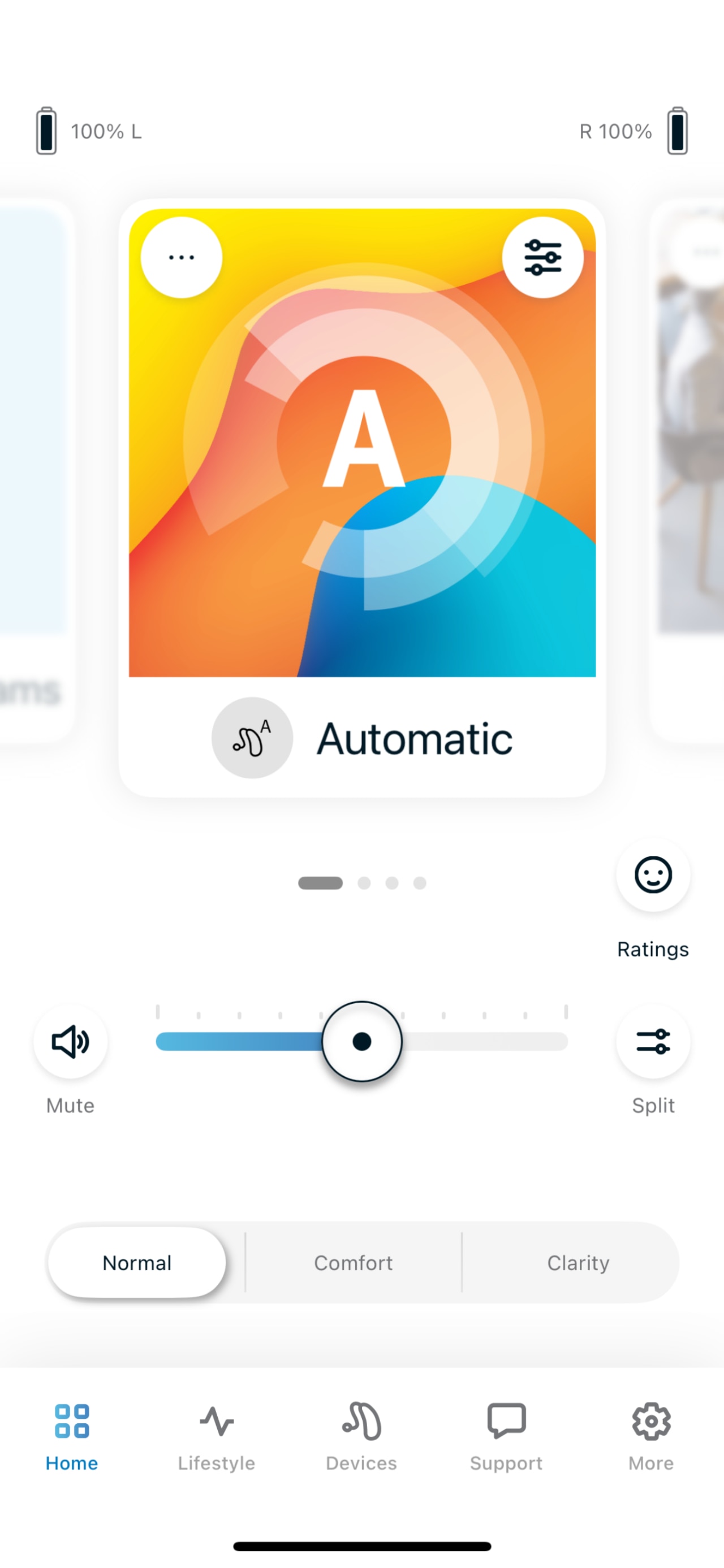 Tela do aplicativo Remote 