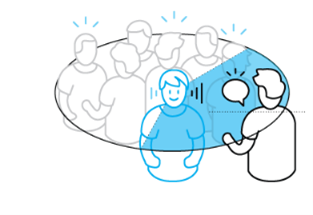 Image representing a talker form the side