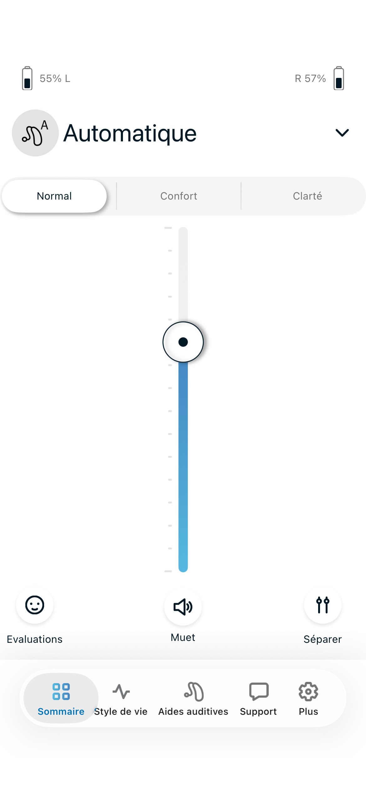 Écran de l’application Remote