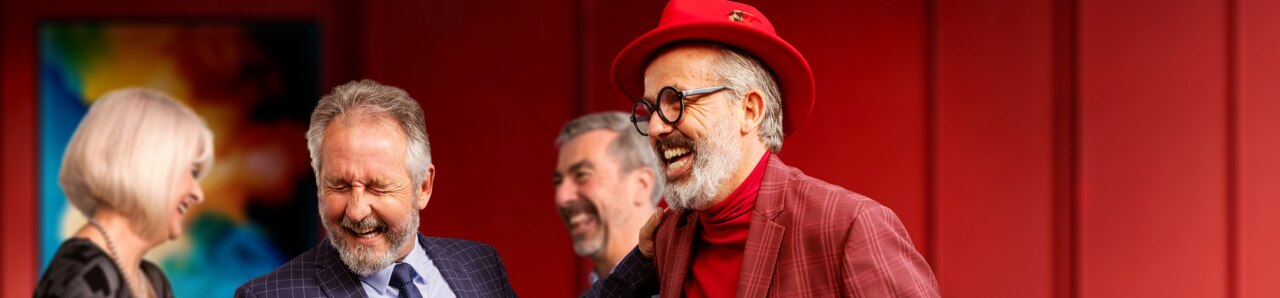 Happy laughing elderly people