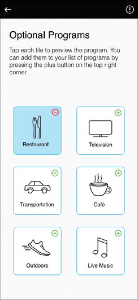 Image showing a screenshot of the app with a list of available programms