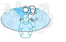 Image showing a talker from back